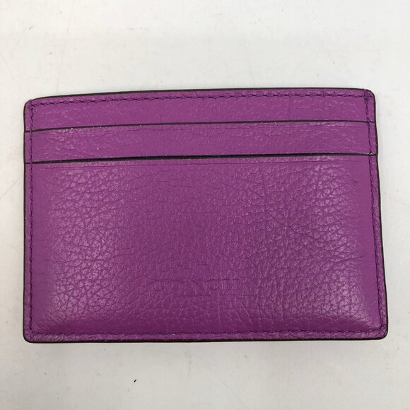 Coach Purple Flower Leather Card Wallet | Mini Size for All Occasions - Picture 5 of 7